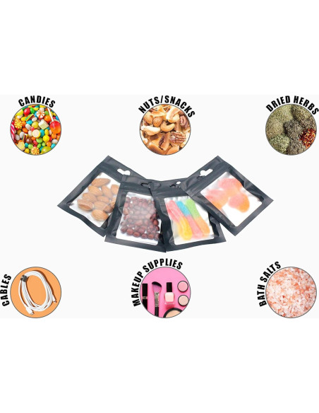 100 Bolsas Mylar Reutilizables 18x23cm 24/7 BAGS Grado Alimenticio