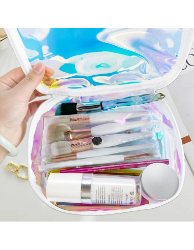 Bolsa de Maquillaje Holográfica TPU 20x14x8 cm Azul