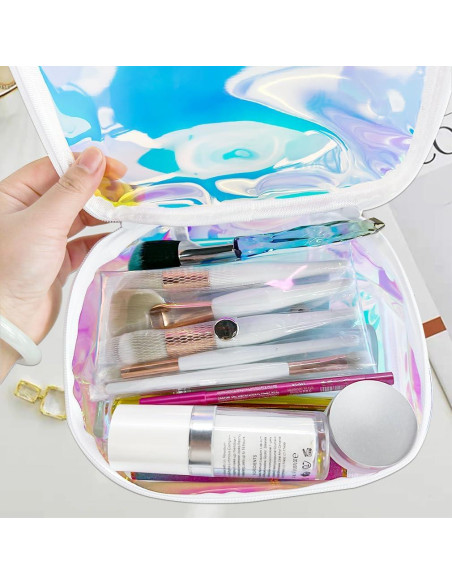Bolsa de Maquillaje Holográfica TPU 20x14x8 cm Azul