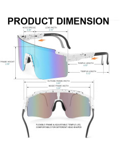 Gafas de Ciclismo Roibeao UV400 Ligeras Unisex Azul y Blanco 2