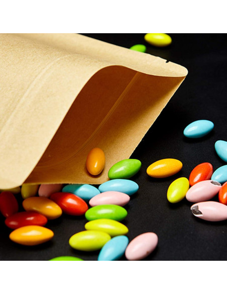 100 Bolsas Reutilizables de Papel Kraft 8.89x13.97 cm con Ventana