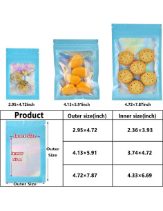 YOTOZU 100 Bolsas Holográficas Reutilizables 11.9x19.8 cm 2