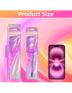 50 Bolsas Holográficas Mylar DASTTUIS 5.3x21.8 cm Rosa Claro 2