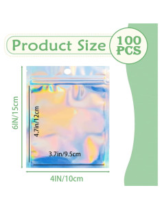 Bolsas Holográficas Reutilizables GSXRB 100pcs 10x15 cm 2