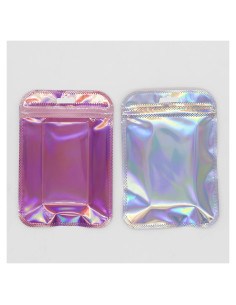 Paquete de 100 Bolsas Reutilizables QQ Studio 8.26x12.7cm Holográficas