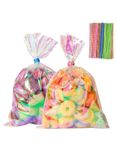Bolsas de Celofán Holográficas ENNIYU 120pcs 10x15cm Bolsas de Celofán Holográficas ENNIYU 120pcs 10x15cm