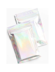 Paquete de 100 Bolsas Holográficas QQ Studio 7.5x10cm Reutilizables 2