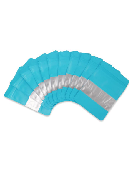 50 Bolsas Metálicas Reutilizables PQZKLDP 12x20cm con Ventana