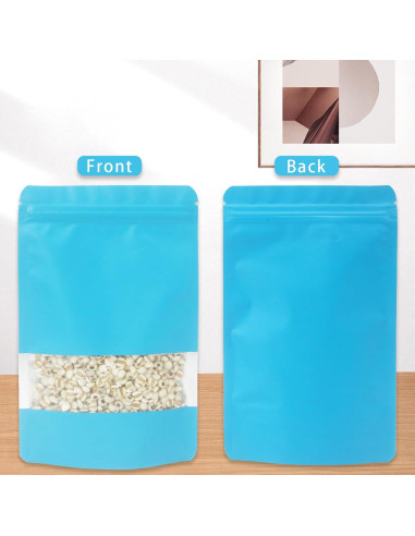 50 Bolsas Metálicas Reutilizables PQZKLDP 12x20cm con Ventana