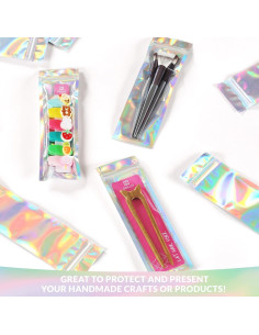 Bolsas Mylar con Zipper APPLAB 19 x 6 cm Holográfico 100 Unidades 2