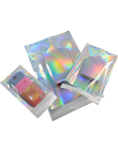 100 Bolsas de Polietileno Transparentes Holográficas NATX 16.5x23.4cm 2