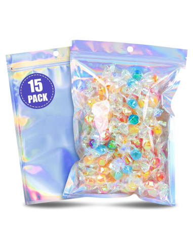 Bolsas Holográficas Reutilizables VGOODALL 15 Piezas 15x22.8cm