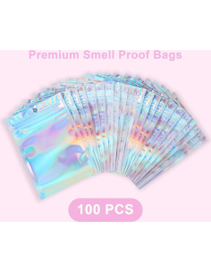 100 Bolsas Holográficas Reutilizables Heoawrk 12.7x20.3 cm 2