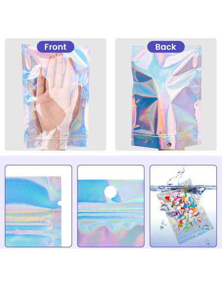 Bolsas Holográficas Reutilizables VGOODALL 15 Piezas 15x22.8cm