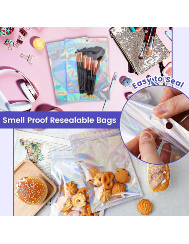 Bolsas Holográficas Reutilizables VGOODALL 15 Piezas 15x22.8cm