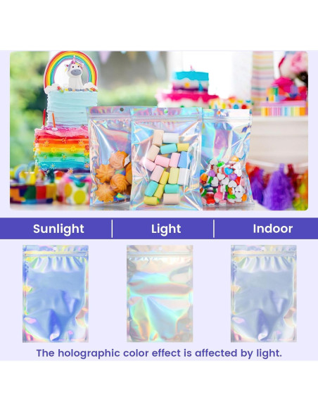 Bolsas Holográficas Reutilizables VGOODALL 15 Piezas 15x22.8cm