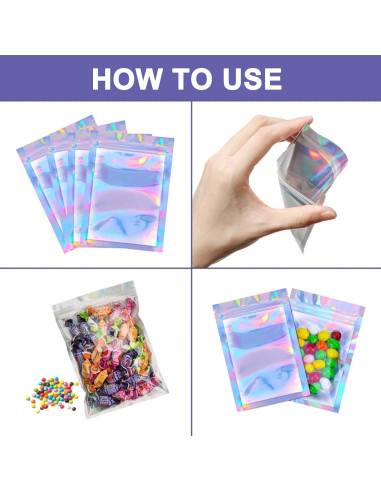 100 Bolsas de Aluminio Reutilizables KMDJG 10x15cm a Prueba de Olores