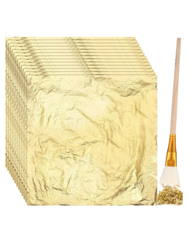 Cunhill 100 Hojas de Foil Dorado 14x14 cm con Pincel