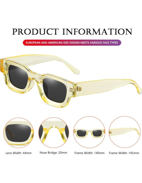 AIEYEZO Gafas de Sol Rectangulares Polarizadas UV400