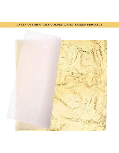 Cunhill 100 Hojas de Foil Dorado 14x14 cm con Pincel