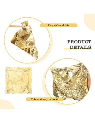 Cunhill 100 Hojas de Foil Dorado 14x14 cm con Pincel