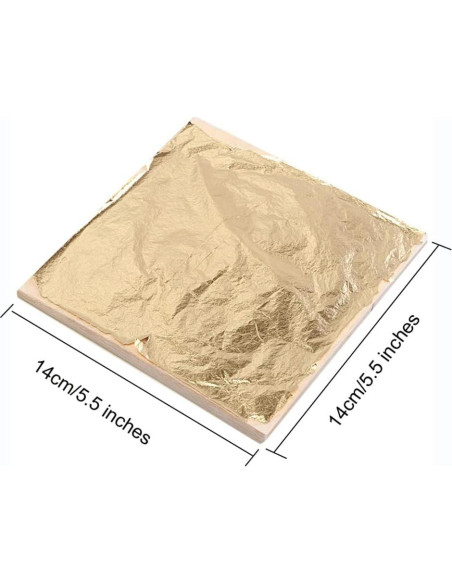 100 Hojas de Oro Imitación Teekia 14x14 cm para Manualidades