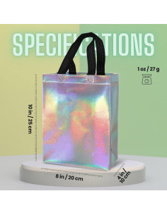 Bolsas de Regalo Reutilizables Iridiscentes Viatanst 12 Pcs 20.3x10.2x25.4 cm 2