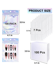 100PCS Bolsa de Almacenamiento de Uñas Holográfica Sawvolker 2