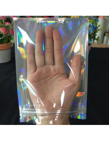100 Bolsas Holográficas Reutilizables SixWeKit 15x22cm