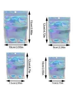 200 Bolsas Holográficas Reutilizables BOSOIRSOU 4 Tamaños 2