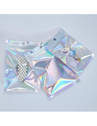 200 Bolsas Holográficas Reutilizables BOSOIRSOU 4 Tamaños