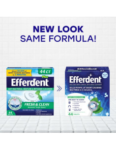 Tabletas de limpieza Efferdent 44 unidades mentoladas 2