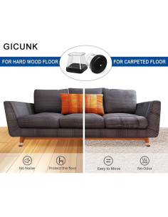 Protectores de Piso para Patas de Sillas GICUNK 28 Pcs Redondo L 2