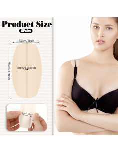 6 Pares Almohadillas de Silicona para Tirantes de Sujetador 2