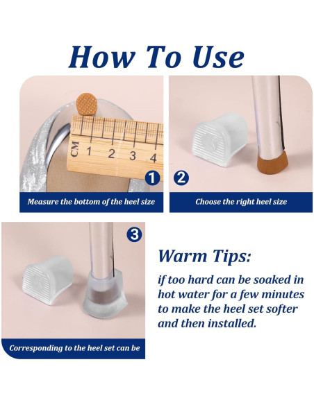 12 Pares Protectores de Tacones Altos TIESOME - Antideslizantes