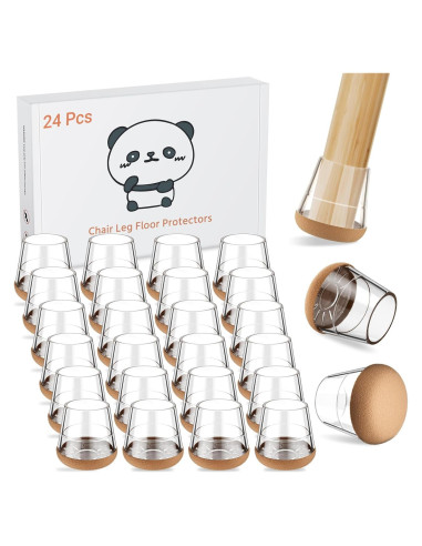 24 Protectores de Suelo para Patas de Silla Meldel - Pequeños 20-25mm