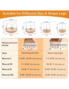 24 Protectores de Suelo para Patas de Silla Meldel - Pequeños 20-25mm 2