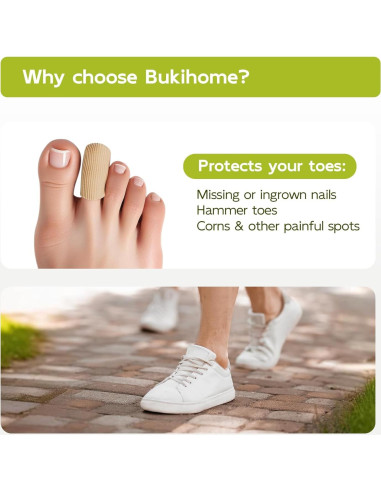 Protectores de Dedos Bukihome 8 PCS Silicona Mediano Alivio Dolor