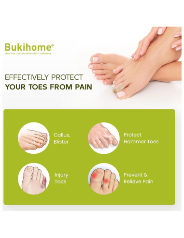 Protectores de Dedos Bukihome 8 PCS Silicona Mediano Alivio Dolor