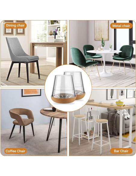 24 Protectores de Suelo para Patas de Silla Meldel - Pequeños 20-25mm