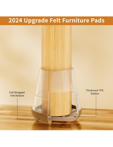 24 Protectores de Suelo para Patas de Silla Meldel - Pequeños 20-25mm