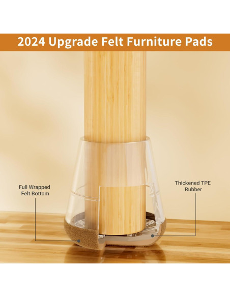 24 Protectores de Suelo para Patas de Silla Meldel - Pequeños 20-25mm