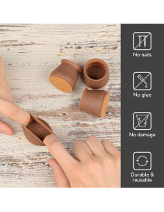 Protectores de Suelo para Patas de Silla Aneaseit 16 pcs Marrón 2