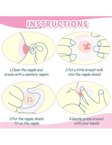 Protectores de Pezón Nuanchu 8 Pcs Silicona 20mm 15mm