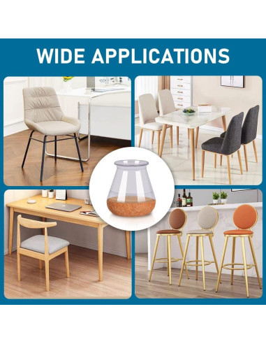 24 Protectores de Suelo PISAO para Patas de Silla Redondos