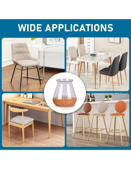 24 Protectores de Suelo PISAO para Patas de Silla Redondos