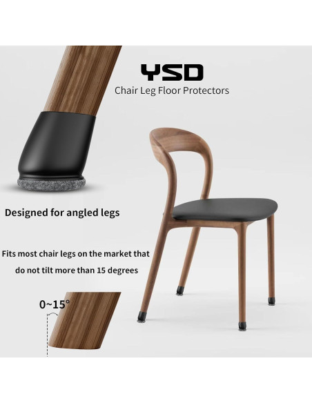 16 Protectores de Piso de Silicona para Sillas Inclinadas 3.18 cm