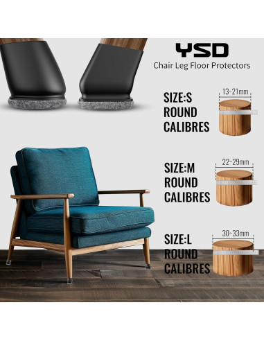 16 Protectores de Piso de Silicona para Sillas Inclinadas 3.18 cm