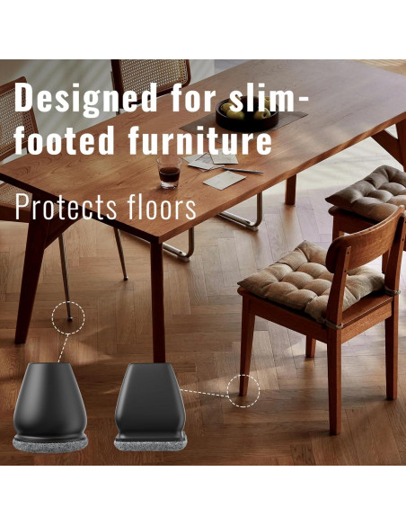 16 Protectores de Piso de Silicona para Sillas Inclinadas 3.18 cm