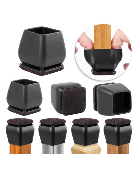 Ezprotekt 24 Protectores de Suelo de Silicona para Patas Cuadradas